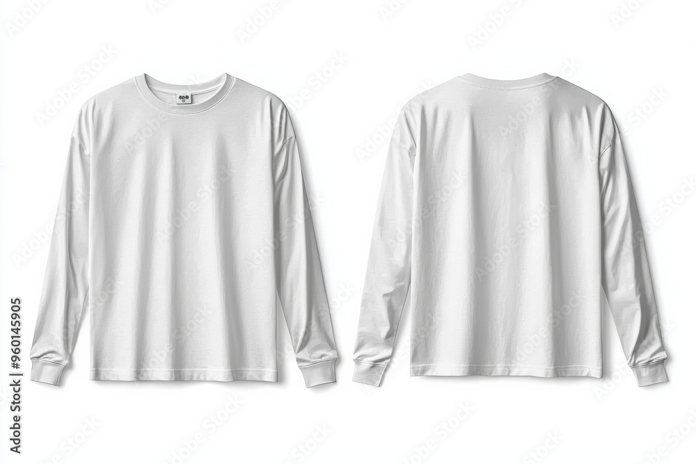 White Long Sleeve Tshirt Mockup Isolated created with Generative AI White Long Sleeve Tshirt Mockup Isolated created with Generative AI