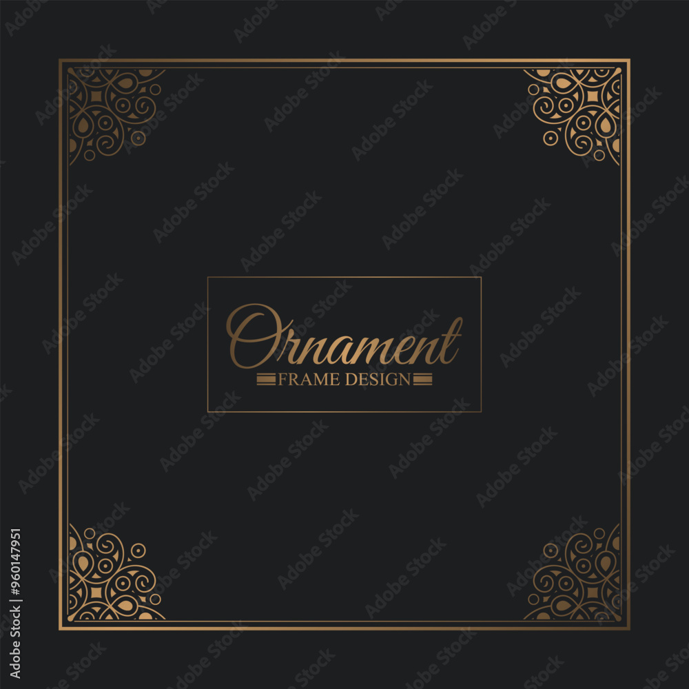 Elegant gold decorative frame design background Elegant gold decorative frame design background
