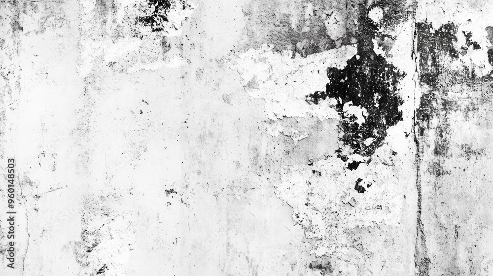 custom made wallpaper toronto digitalAged concrete wall with distressed black and white texture showing peeling paint and weathered surface. This horizontal image highlights the worn-out, grunge appearance, perfect as a gritty urban back