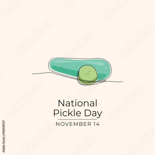 National Pickle Day vector design template good for celebration usage. National Pickle Day design. Continuous line drawing. eps 10.