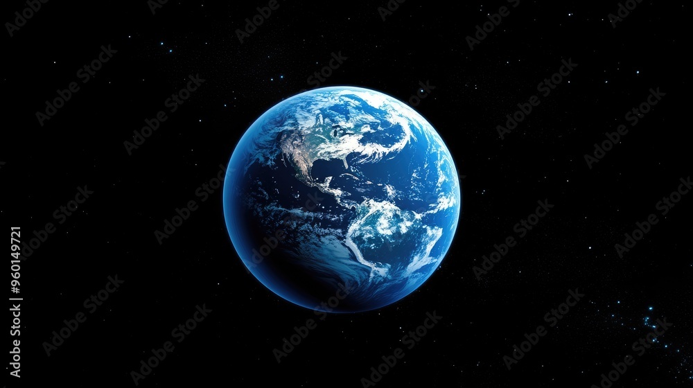 Earth from space, with the blue planet glowing against the darkness of space. Earth from space, with the blue planet glowing against the darkness of space.