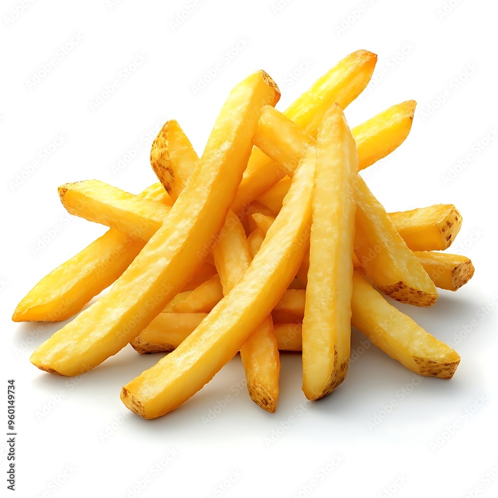 Crispy Golden French Fries Illustration - Pile of Delicious Fast Food Crispy Golden French Fries Illustration - Pile of Delicious Fast Food
