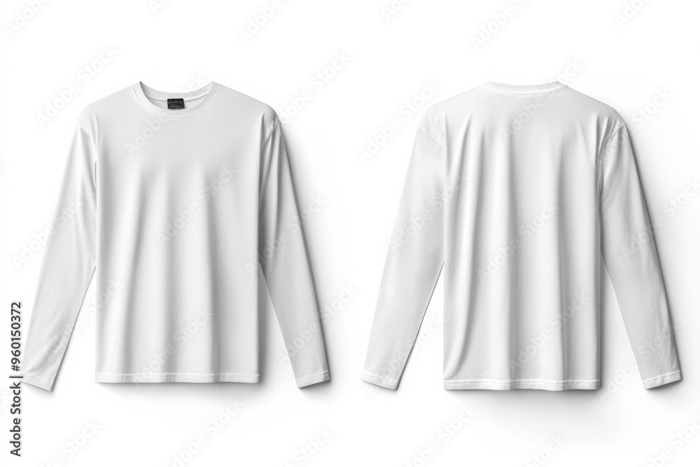 White Long Sleeve Tshirt Mockup Isolated created with Generative AI White Long Sleeve Tshirt Mockup Isolated created with Generative AI