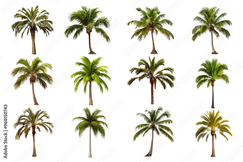 Palm tree png element set, transparent background Palm tree png element set, transparent background