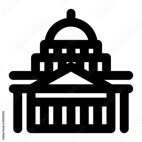 capitol hill, washington, landmark, building outline icon