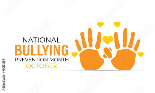 Vector illustration of National Bullying Prevention Month design template gor social Awareness concept. National Stop Bullying Day vector design Banner poster, flyer and background design.