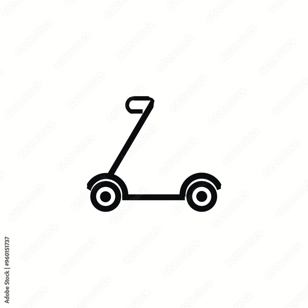 Scooter icon. Black contour linear silhouette Vector Scooter icon. Black contour linear silhouette Vector