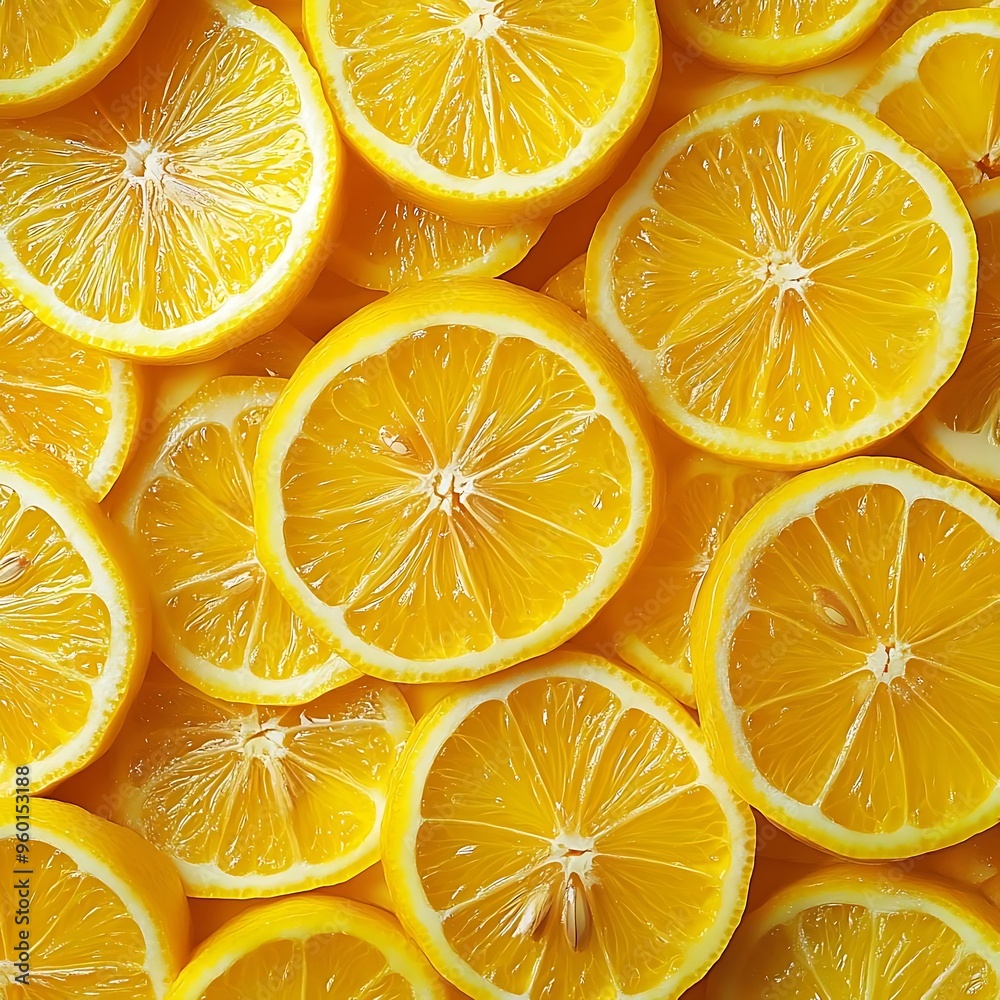Vibrant Lemon Slices Photo - Close-Up of Fresh Citrus Fruit Vibrant Lemon Slices Photo - Close-Up of Fresh Citrus Fruit