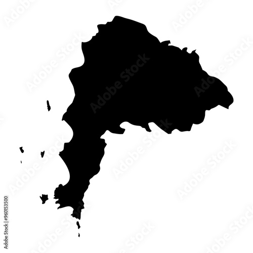 Chonburi province map, administrative division of Thailand. Vector illustration.
