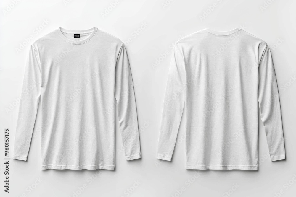 White Long Sleeve Tshirt Mockup Isolated created with Generative AI White Long Sleeve Tshirt Mockup Isolated created with Generative AI