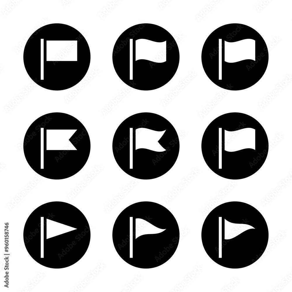 Round flag icon set Round flag icon set