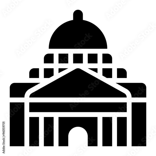 capitol hill, washington, landmark, building solid or glyph icon