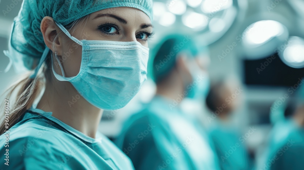 A focused surgical team collaboratively working together in a busy operating room, representing teamwork, precision, and dedication inherent in medical environments. A focused surgical team collaboratively working together in a busy operating room, representing teamwork, precision, and dedication inherent in medical environments.