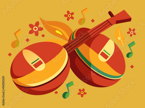 Castanets. Musical instrument.
