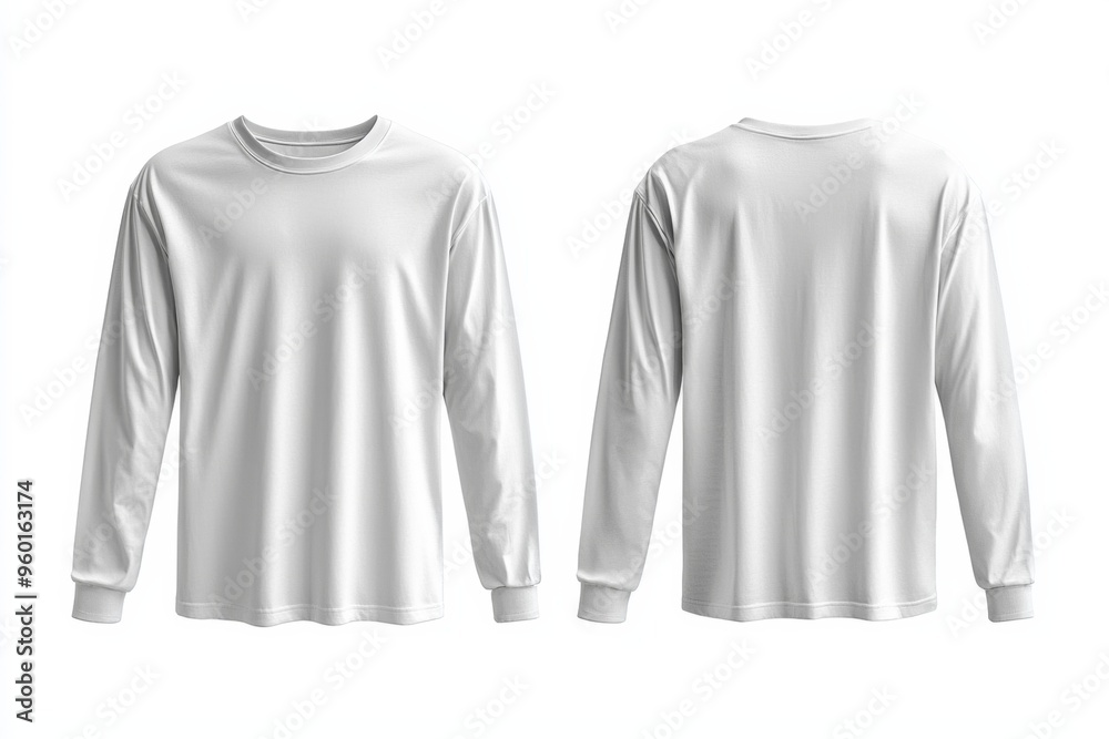 White Long Sleeve Tshirt Mockup Isolated created with Generative AI