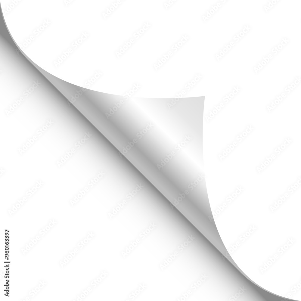 White curled corner page