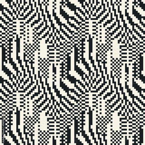 Black And White Pixel Glitch Pattern