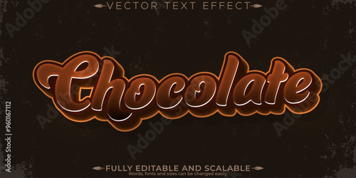 Chocolate editable text effect, editable sweet and cocoa text style