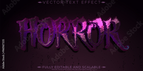 Horror text effect, editable halloween and scary text style