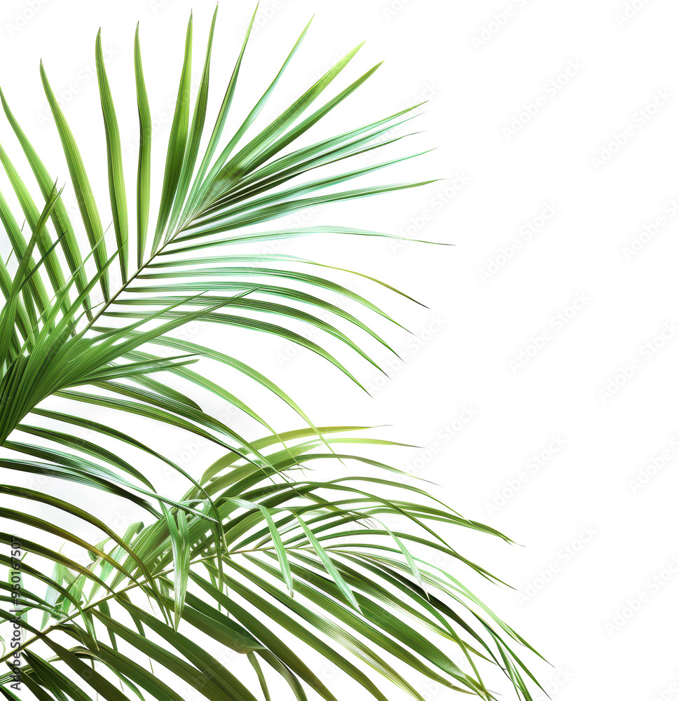 Palm tree fronds against a dark background Palm tree fronds against a dark background