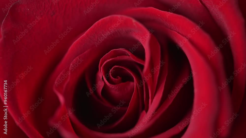 Beautiful red rose in bloom slowly focused on. Vibrant petals and the elegance of nature's floral artistry Beautiful red rose in bloom slowly focused on. Vibrant petals and the elegance of nature's floral artistry