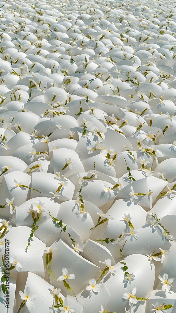 Obraz premium Panoramic shot of jasmine flowers on white surface