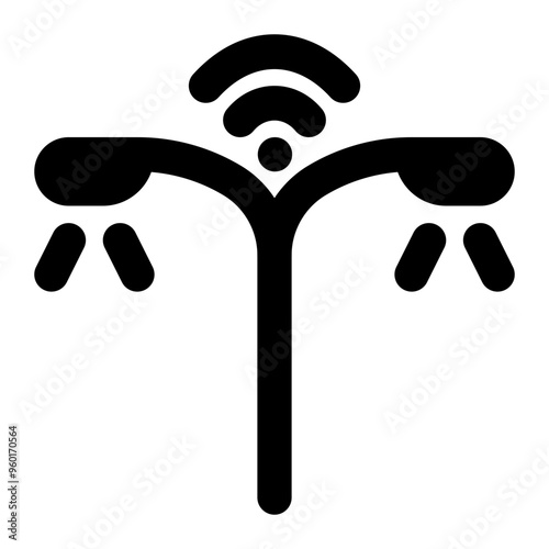 smart streetlights, streetlights, internet, iot, internet of things outline icon