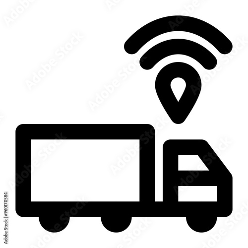 tracking, locating, transportation, iot, internet of things outline icon