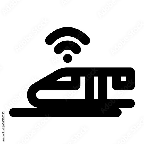 smart train, train, transportation, internet, internet of things outline icon