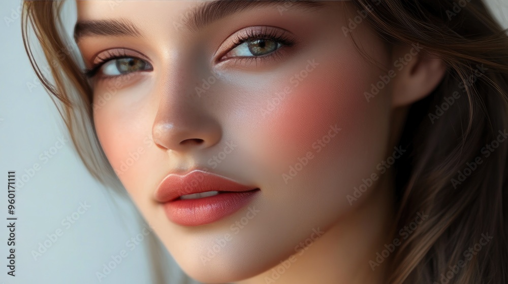 Beauty Routine: Makeup Artist Applying Blush Close-Up Beauty Routine: Makeup Artist Applying Blush Close-Up