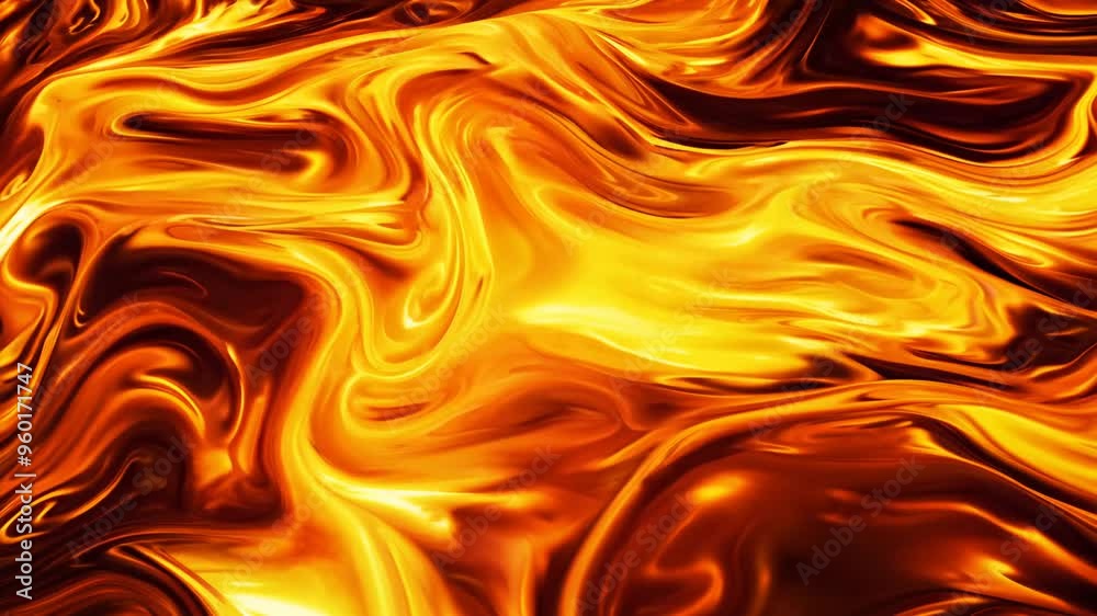 Beautiful abstract wave background with fiery, plasma texture effect, orange, yellow, and red colour rendered in 3d