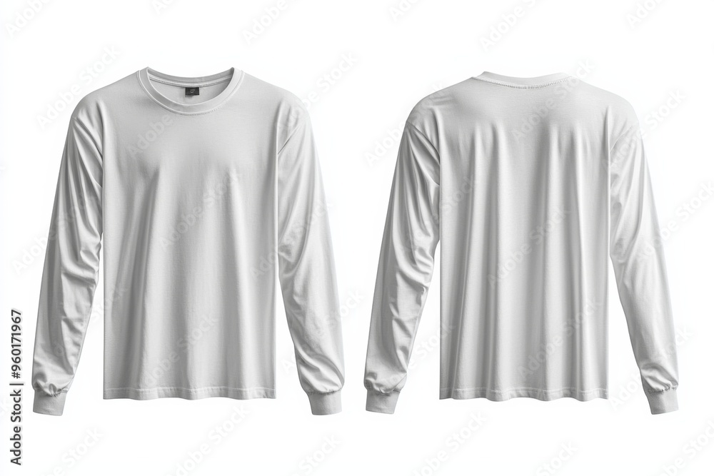 White Long Sleeve Tshirt Mockup Isolated created with Generative AI White Long Sleeve Tshirt Mockup Isolated created with Generative AI