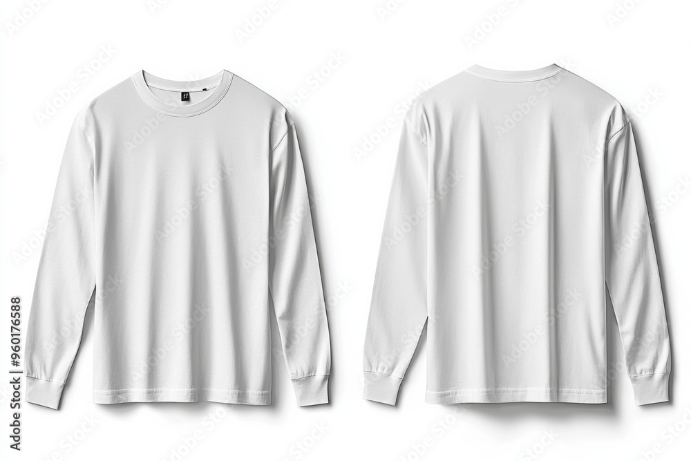 White Long Sleeve Tshirt Mockup Isolated created with Generative AI White Long Sleeve Tshirt Mockup Isolated created with Generative AI
