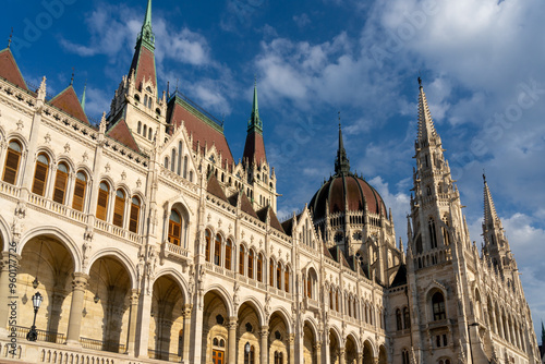 Portion of the Hungarian Parliament Building in Budapest, Hungary. 