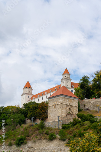 Photography Bratislava Castle in Bratislava, Slovakia, on August 5, 2024.