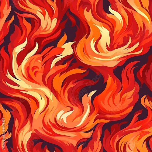 A close-up image of flames burning against a black background. The flames are bright orange and yellow, and they are reflecting on the surface below.blaze fire flame texture background