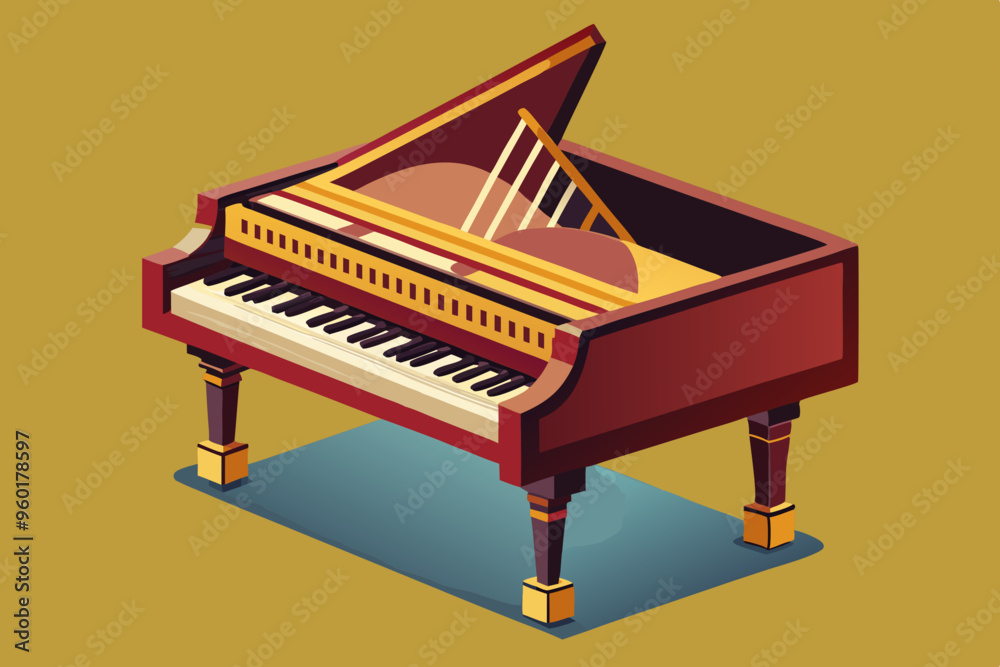 Vector drawing of a harpsichord Vector drawing of a harpsichord