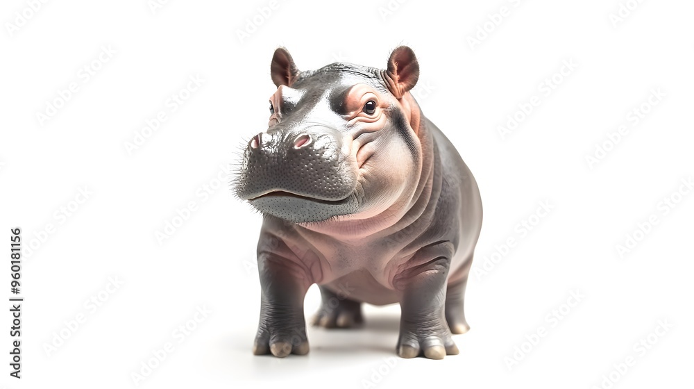 hippopotamus isolated on white background