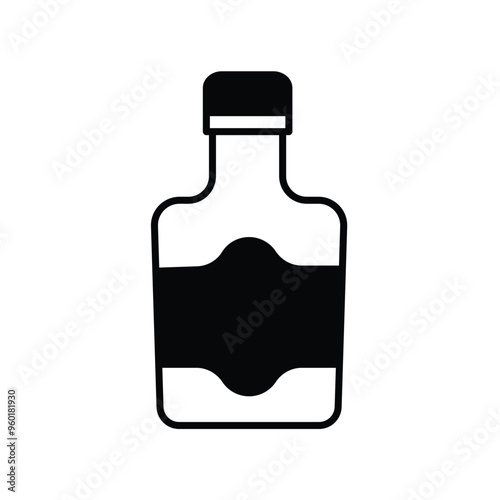 whiskey glyph icon with white background vector stock illustration