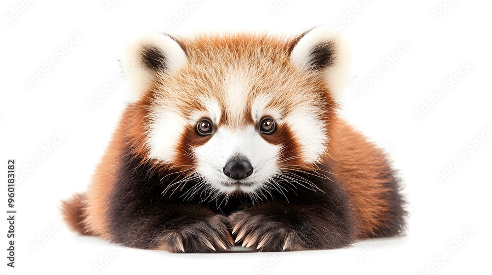red panda isolated on white background
