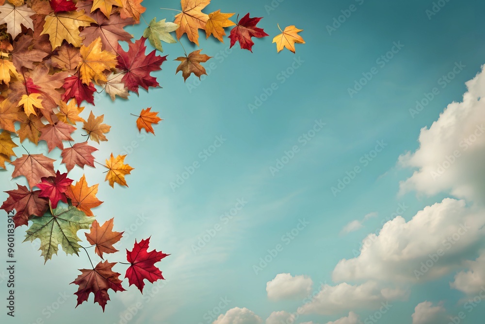 Autumn Leaves and Open Sky