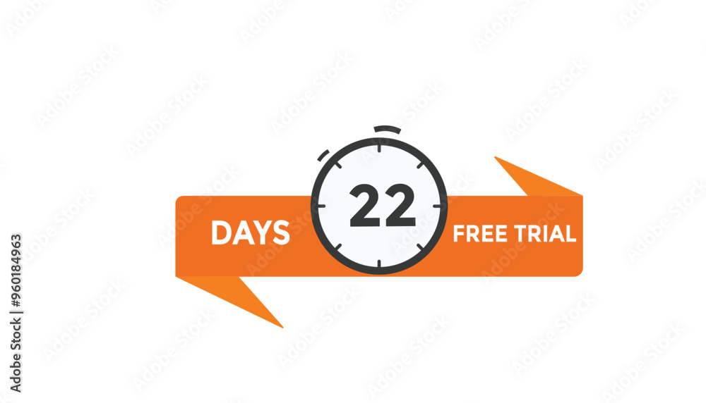 22 days free trial Countdown number banner templates. time icon. Vector Illustration
22 days free trial Countdown number banner templates. time icon. Vector Illustration