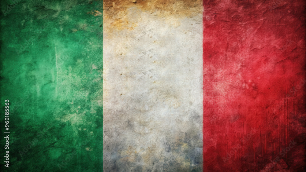 Grungy Mexico flag background with distressed texture for a vintage look