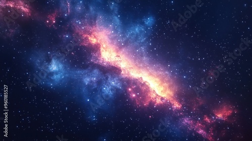 Galaxy background illustration with stars, space galaxy background, background with space, milky way supernova