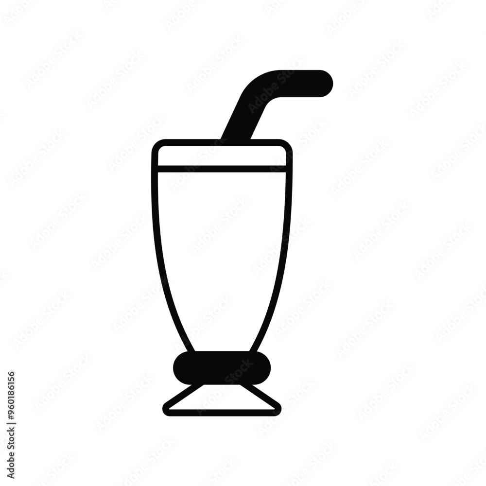 Obraz premium milk shake glyph icon with white background vector stock illustration