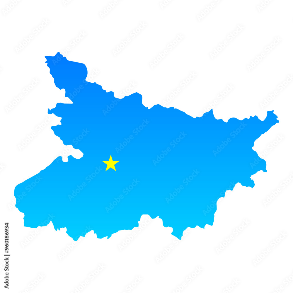Obraz premium Map of Bihar with its capital Patna in India with a professional blue style