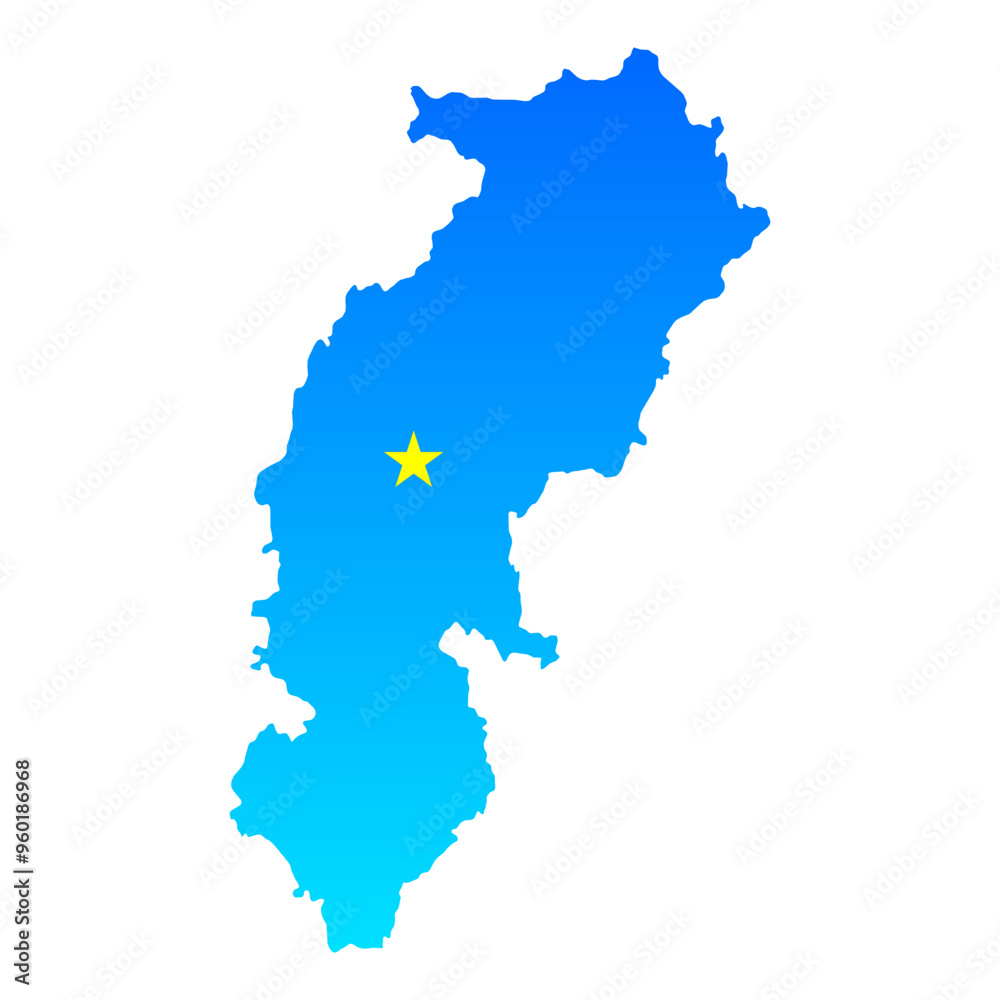Map of Chhattisgarh with its capital Raipur in India with a professional blue style Map of Chhattisgarh with its capital Raipur in India with a professional blue style