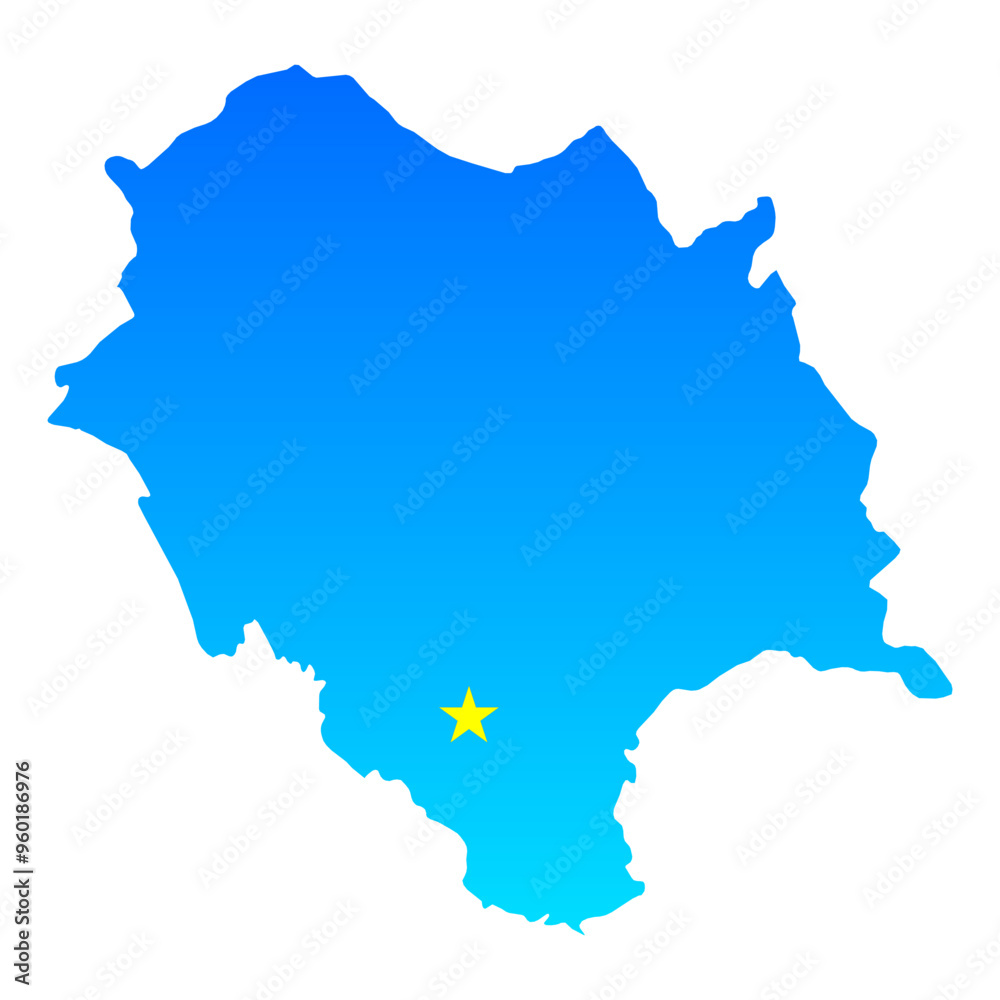 Map of Himachal Pradesh with its capital Simla in India with a professional blue style Map of Himachal Pradesh with its capital Simla in India with a professional blue style