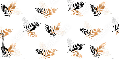 Creative conceptual images of abstract tree leaves, textures in a minimalistic style. Modern design templates for holidays, advertising, brand, bed linen. Ornament, seamless pattern, texture.