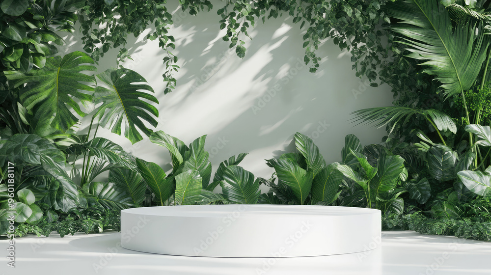 A stylish white 3D podium on a sleek, minimalist surface. A stylish white 3D podium on a sleek, minimalist surface.